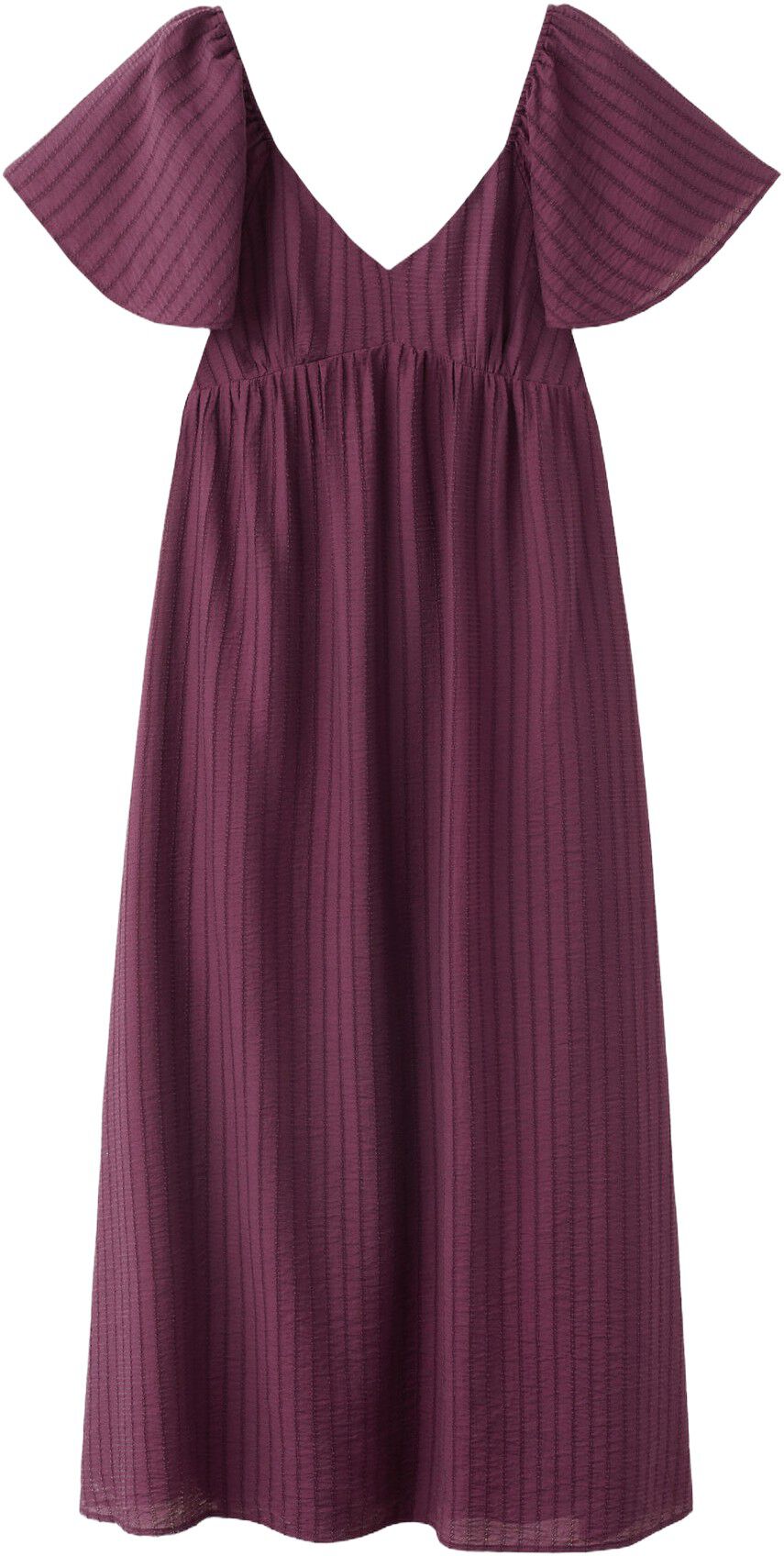 Textured dress with ruched detail