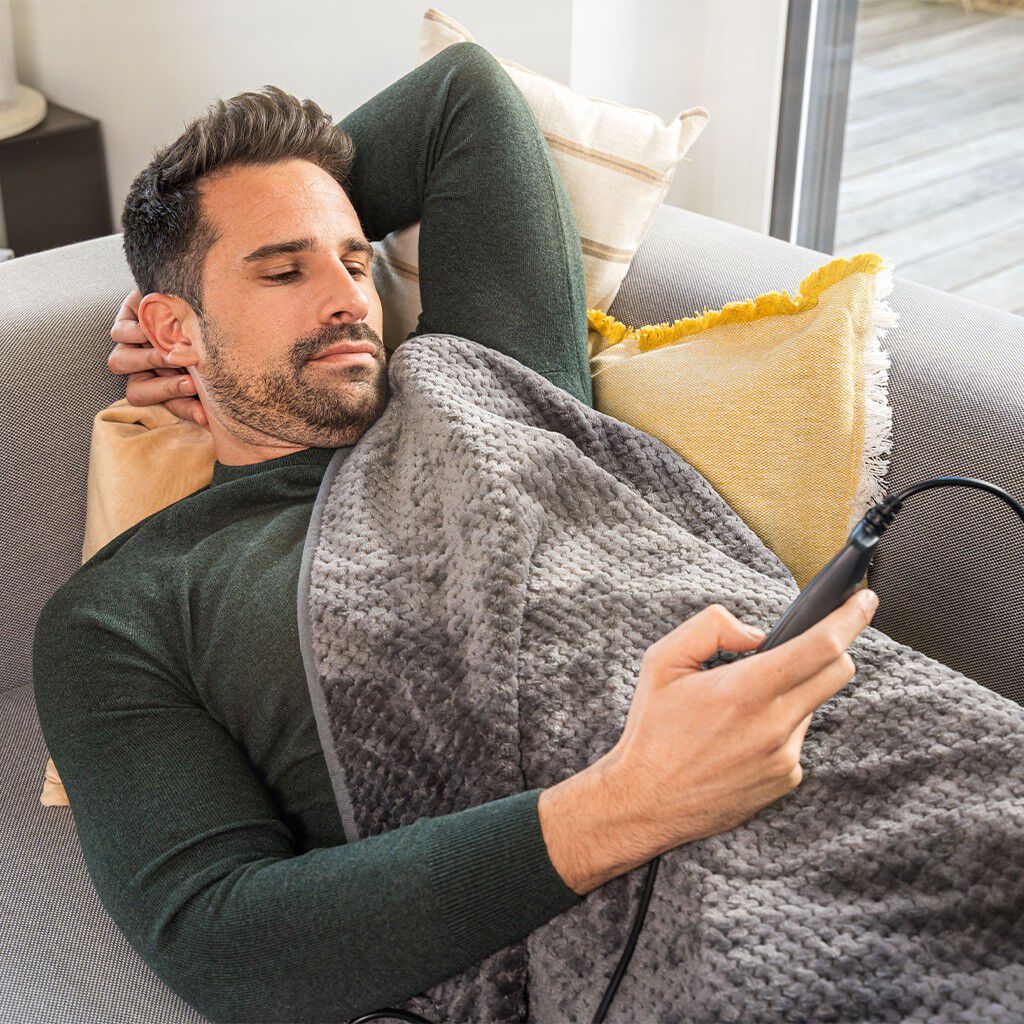 Wellbeing HD 65 Dark Grey Varmeplaid 180x130 cm