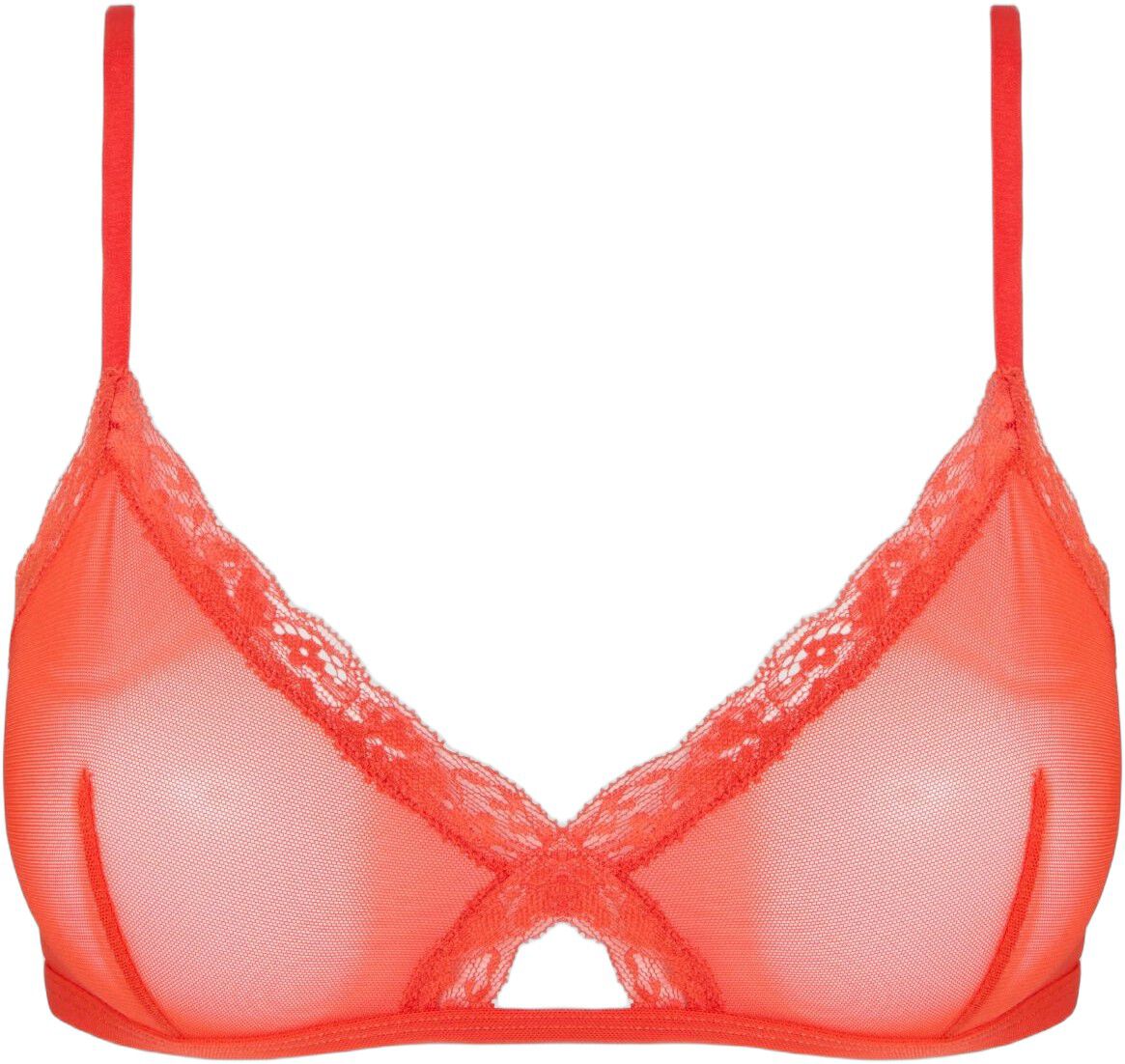 Mesh Lace Cut-Out Triangle Bralette