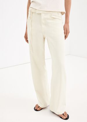 Low-rise tie jeans