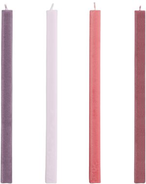 Square Candle-Reds and bordeaux, Set of 4