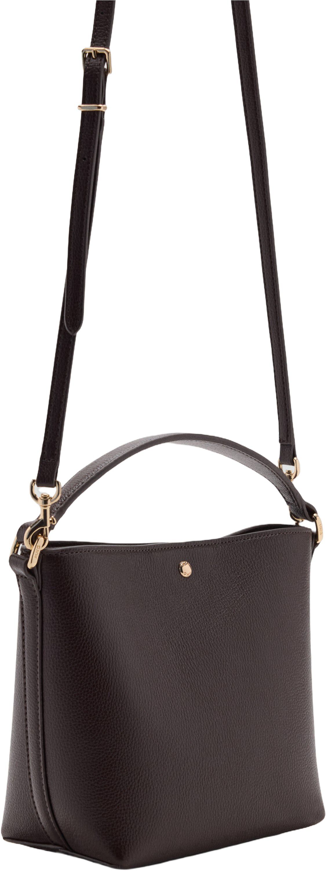 Faux-leather bucket handbag