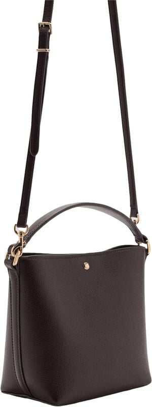 Faux-leather bucket handbag