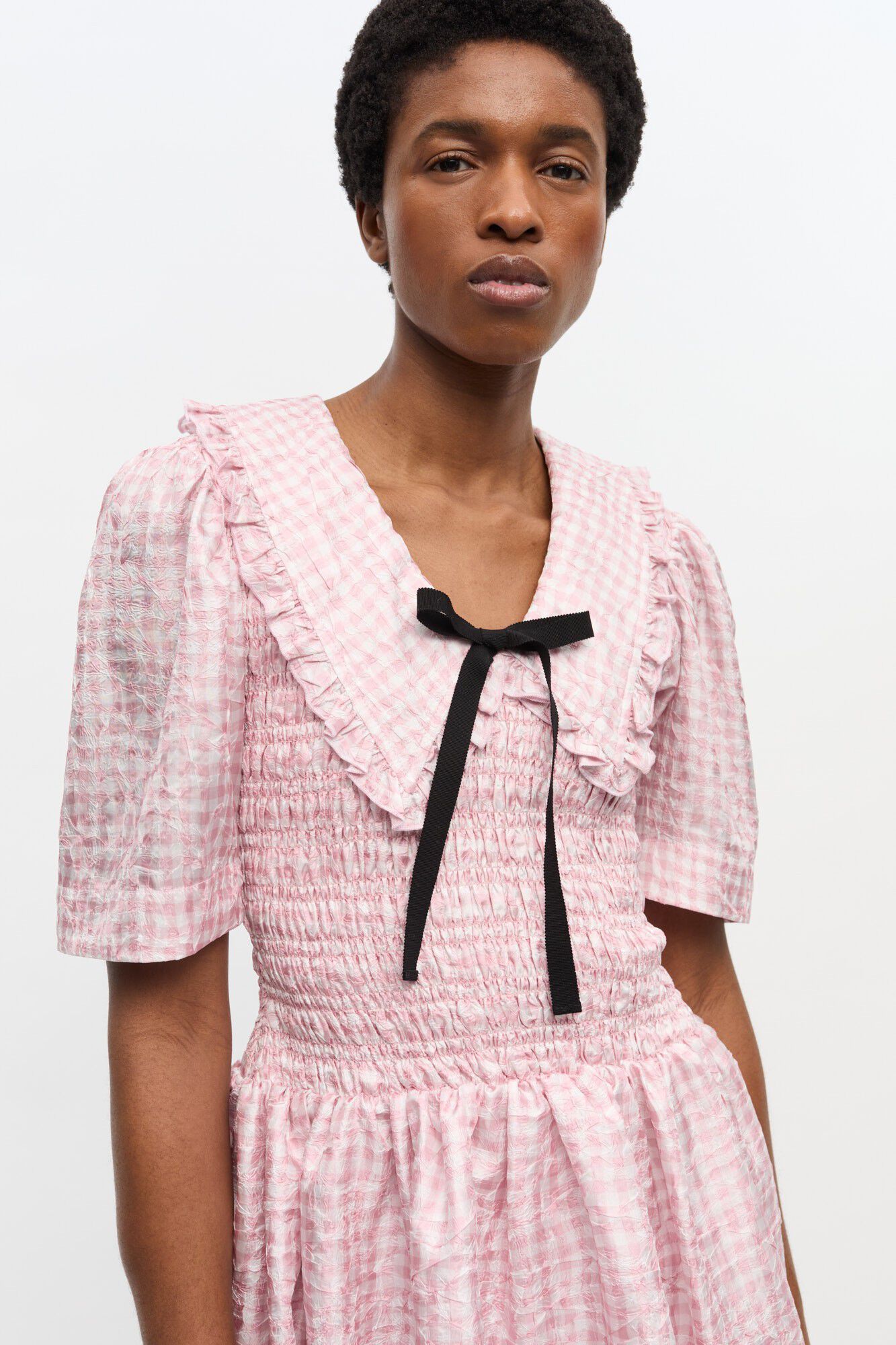 Shibori Pleat Mini Smock Bubble Dre