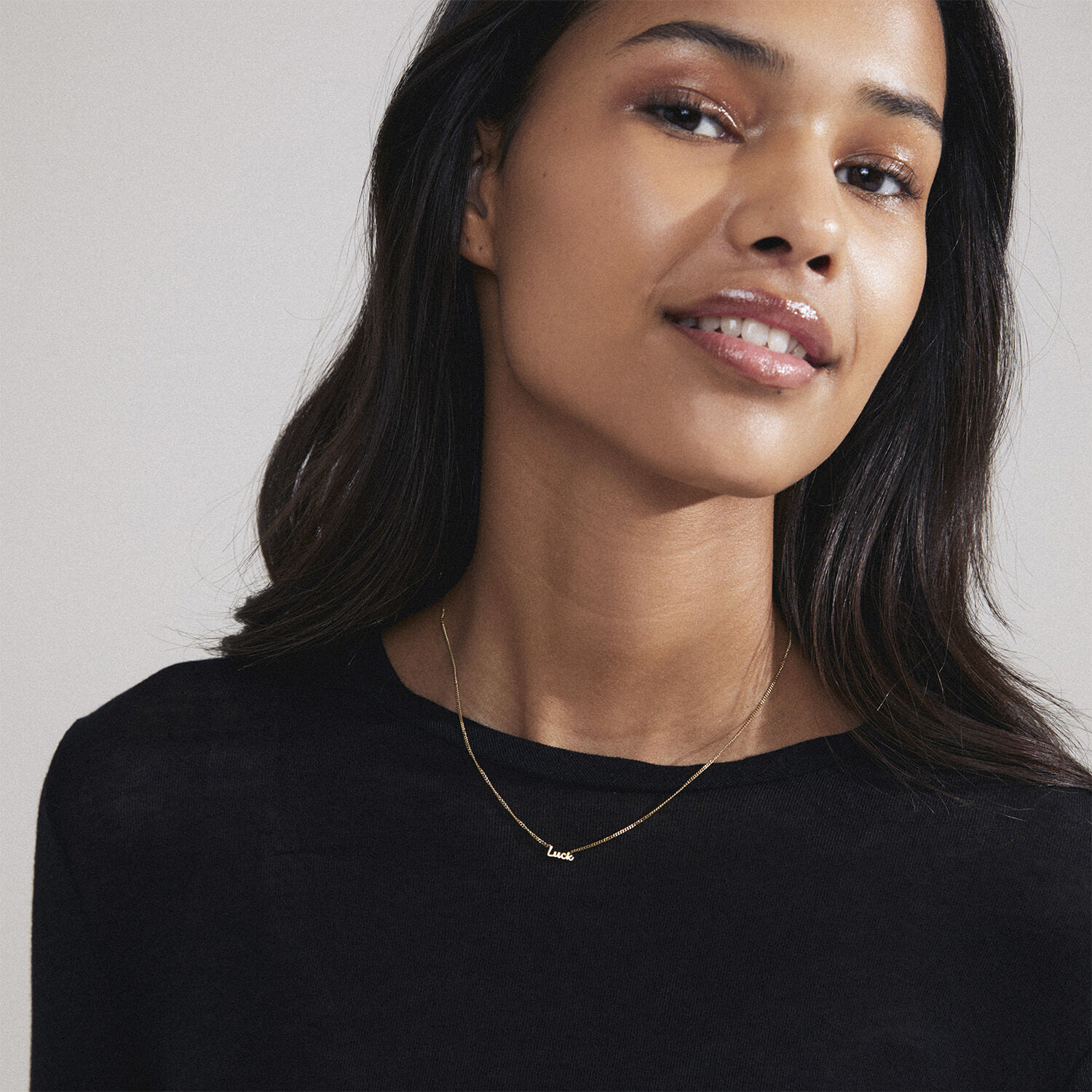 LUCK recycled necklace gold-plated