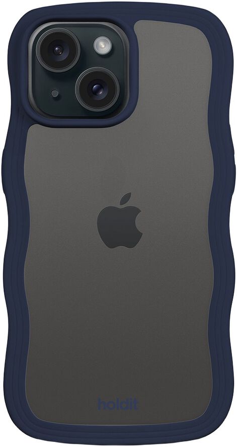 Wavy Case iPhone 16e/15/14/13 Midnight Blue/Transparent