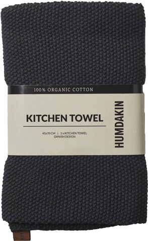 Knitted kitchen towel Coal