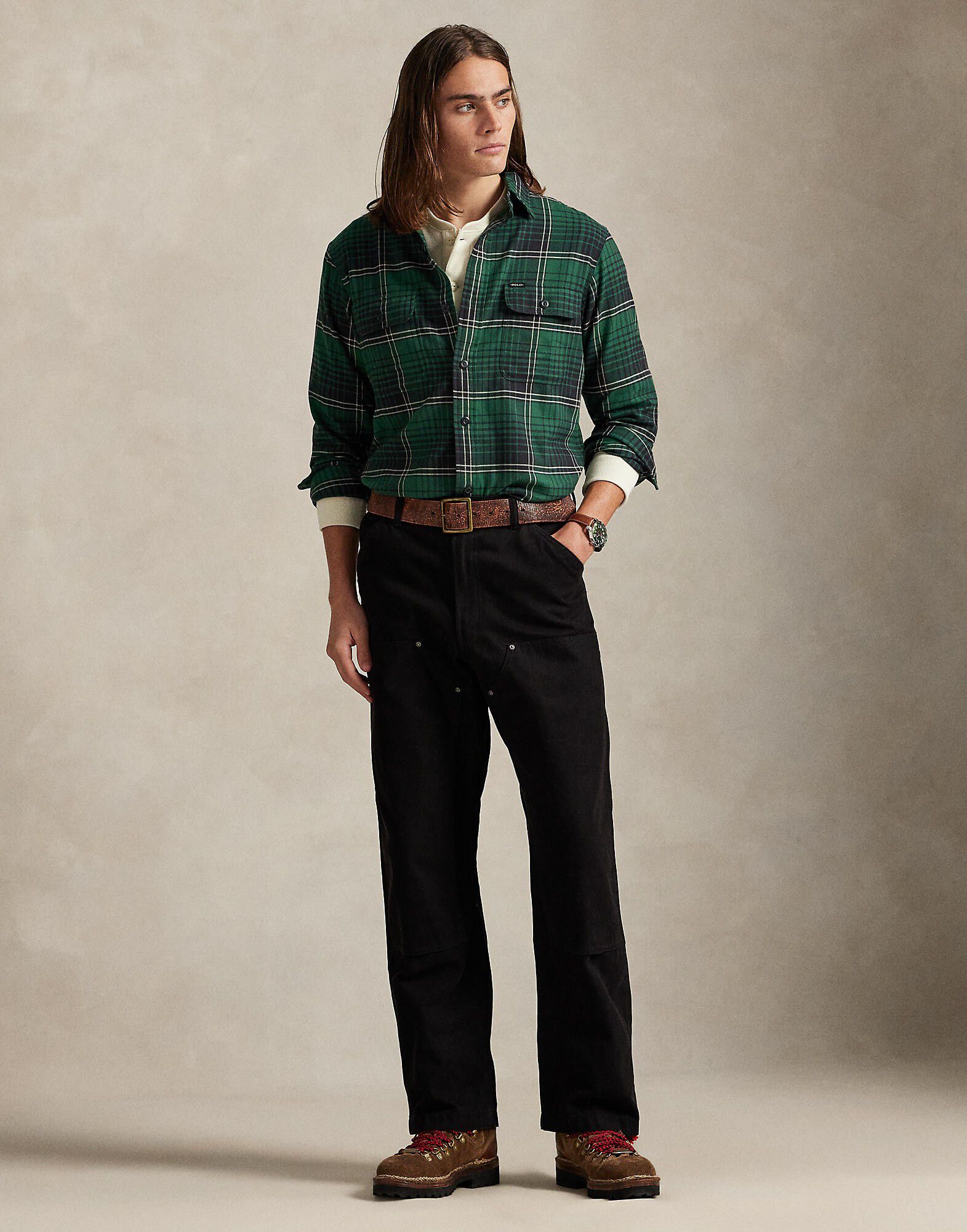 Classic Fit Plaid Performance Workshirt