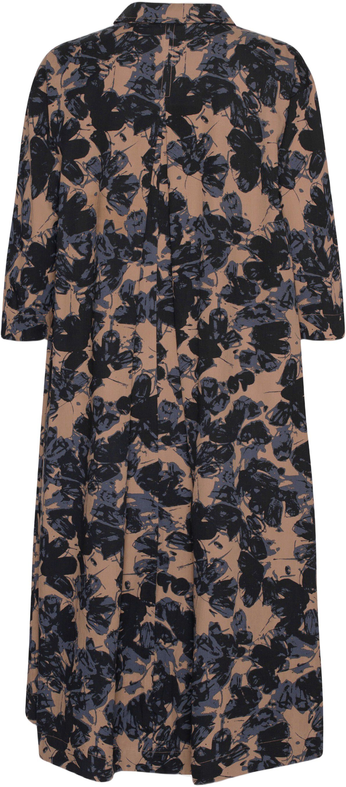 Long A-line Dress With 3/4 Sleeves