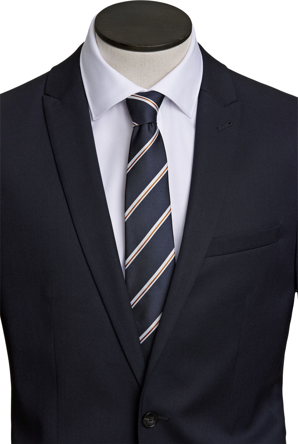 Polyester tie with stripe 7 cm