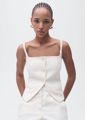 Suit waistcoat with open back