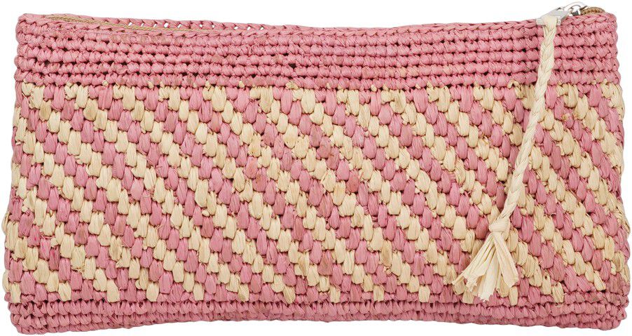 MIMOSE - CLUTCH - BRAIDED RAFFIA - H13 X W25 X D5 CM