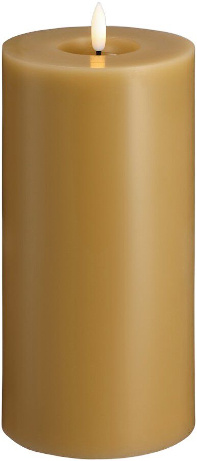 Moods & More - LED Pillar Candles, Silk, Melted, Honey musta