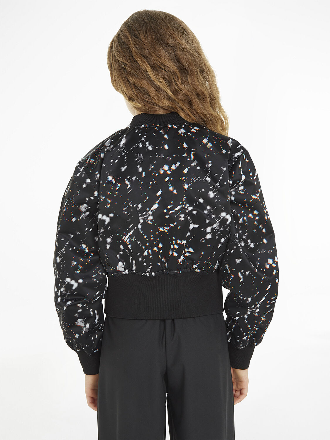 CRYSTAL AOP SATIN BOMBER