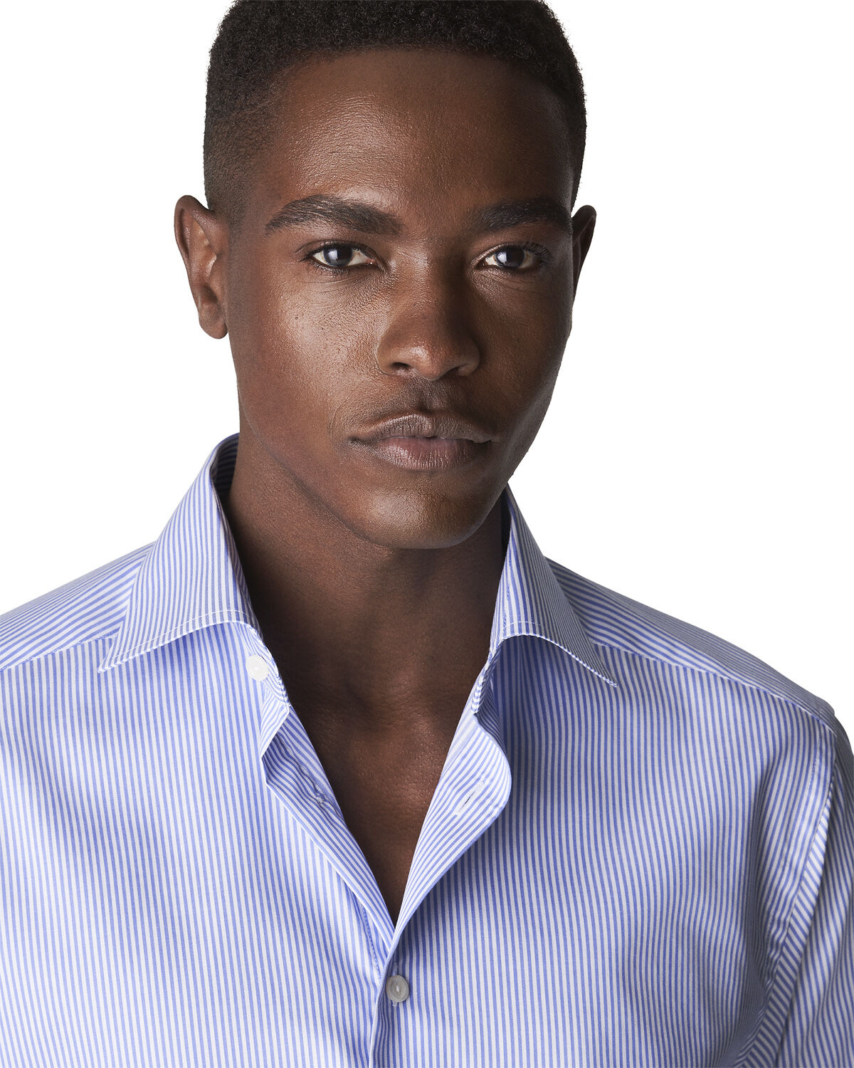 Slim Fit Mid Blue Twill Shirt