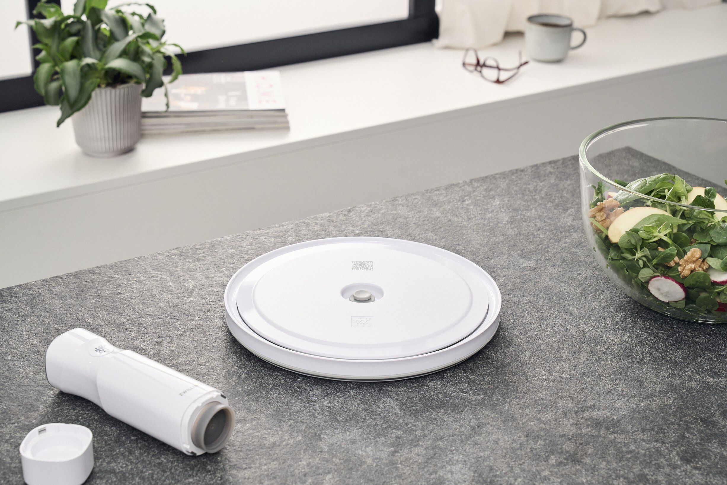 Fresh & Save BOWLS L&aring;g til vakuumsk&aring;l L / 24 cm, Hvid