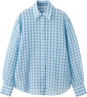 Textured checked lyocell shirt
