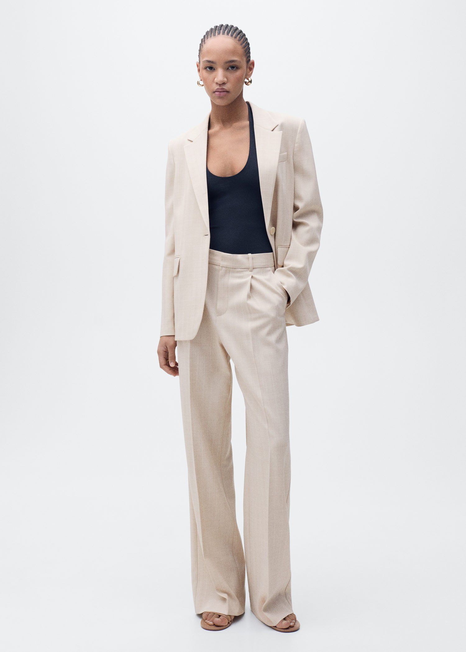 Straight-fit suit trousers