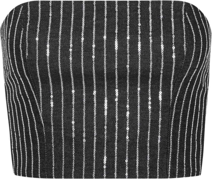 Sequin Twill Crop Top