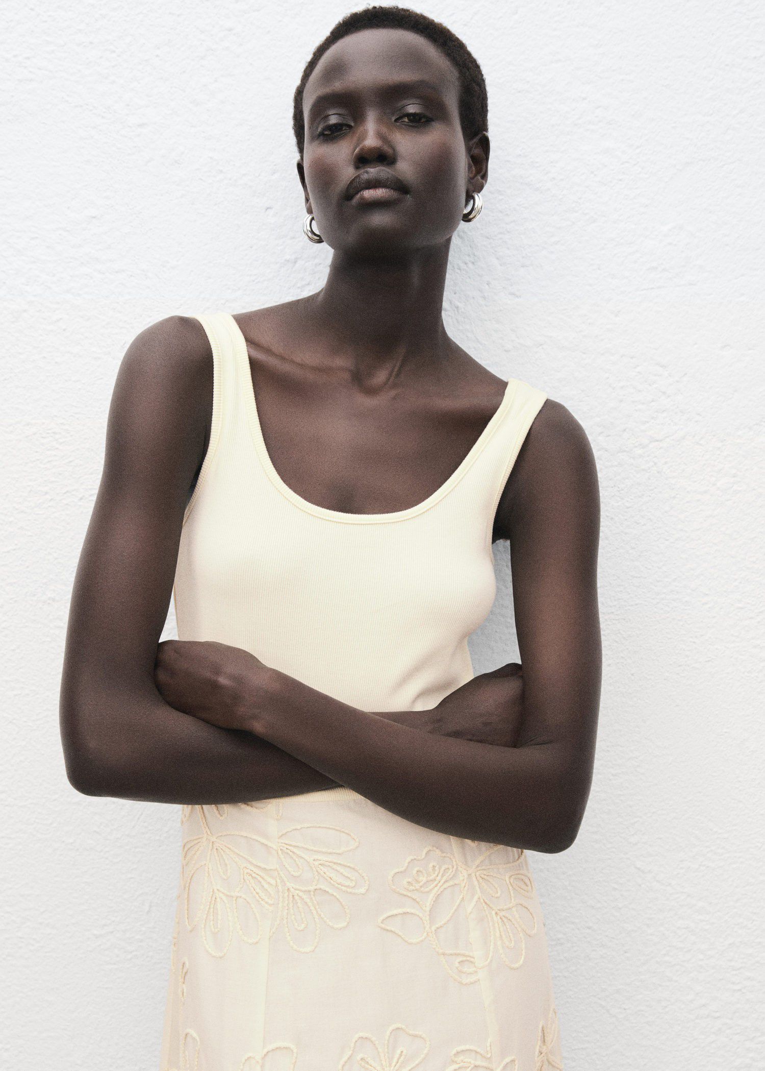 Floral embroidered combined dress