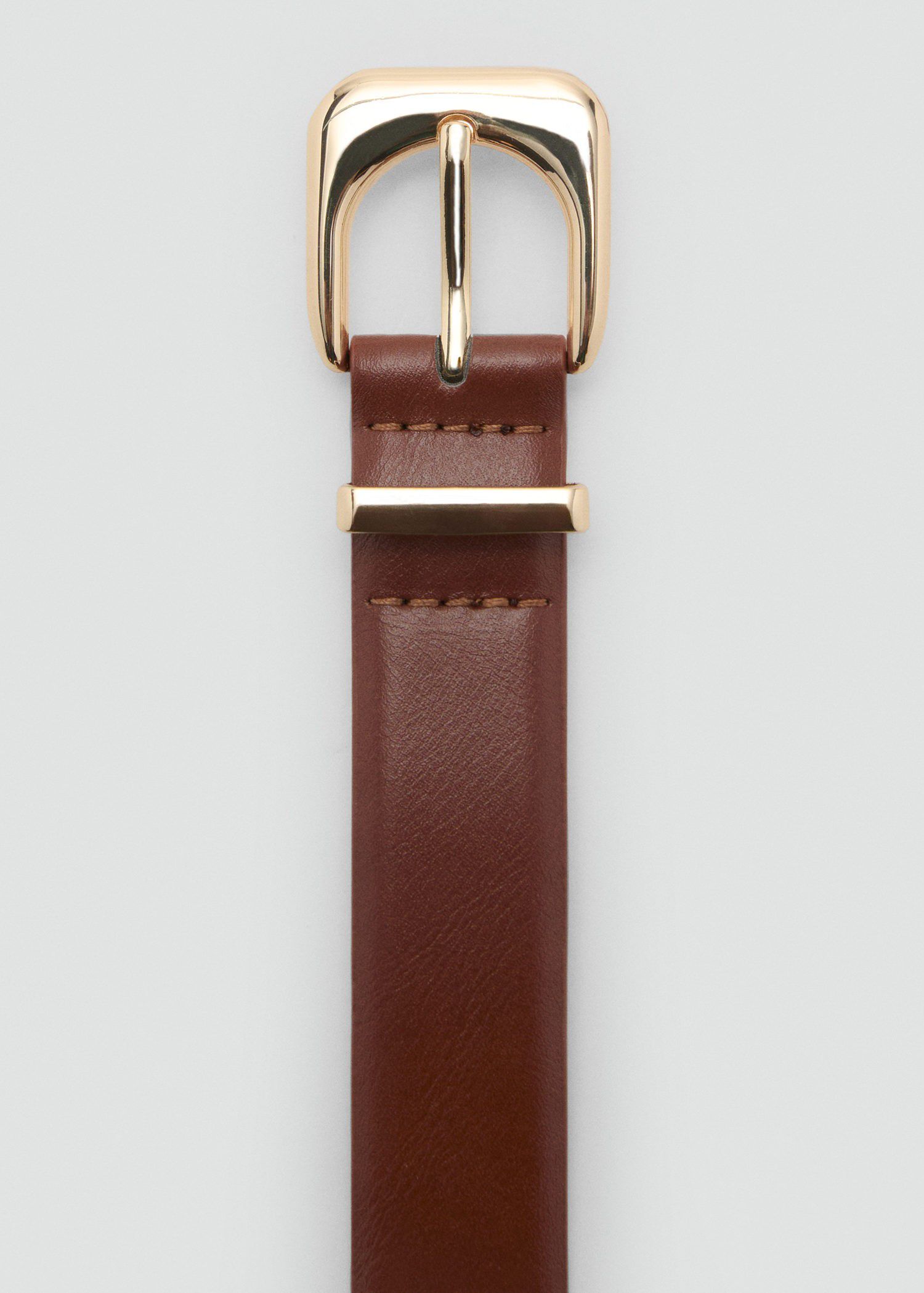 Leather effect belt with buckle