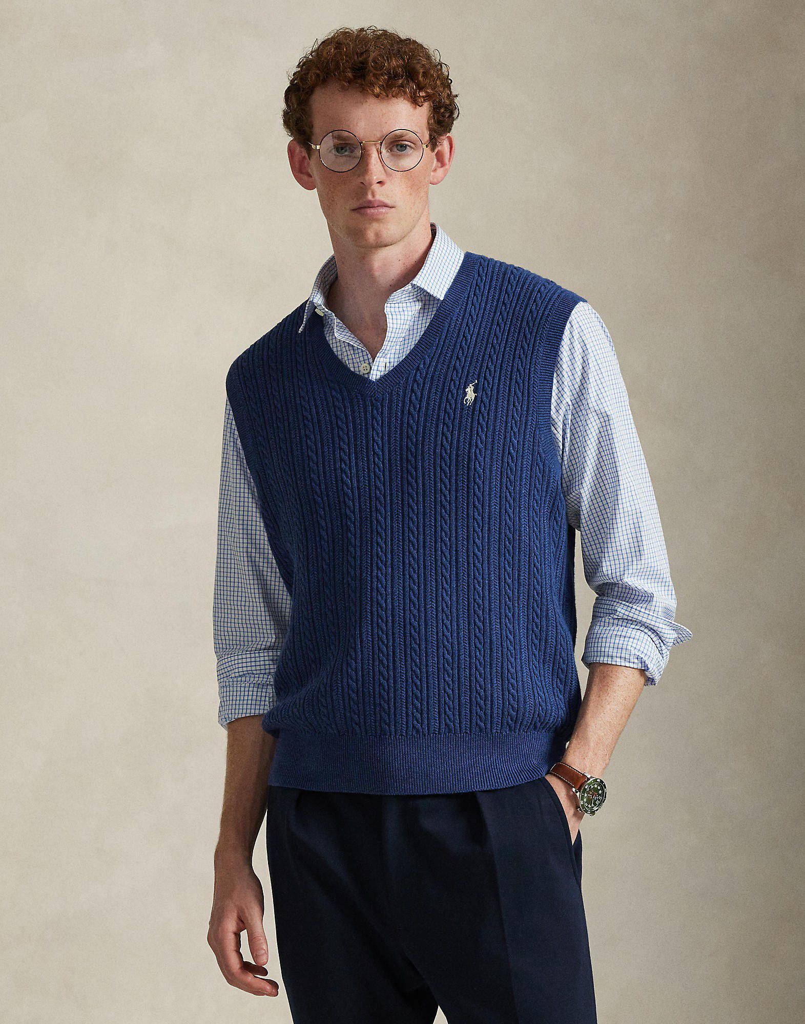 Cable-Knit Cotton Sweater Vest
