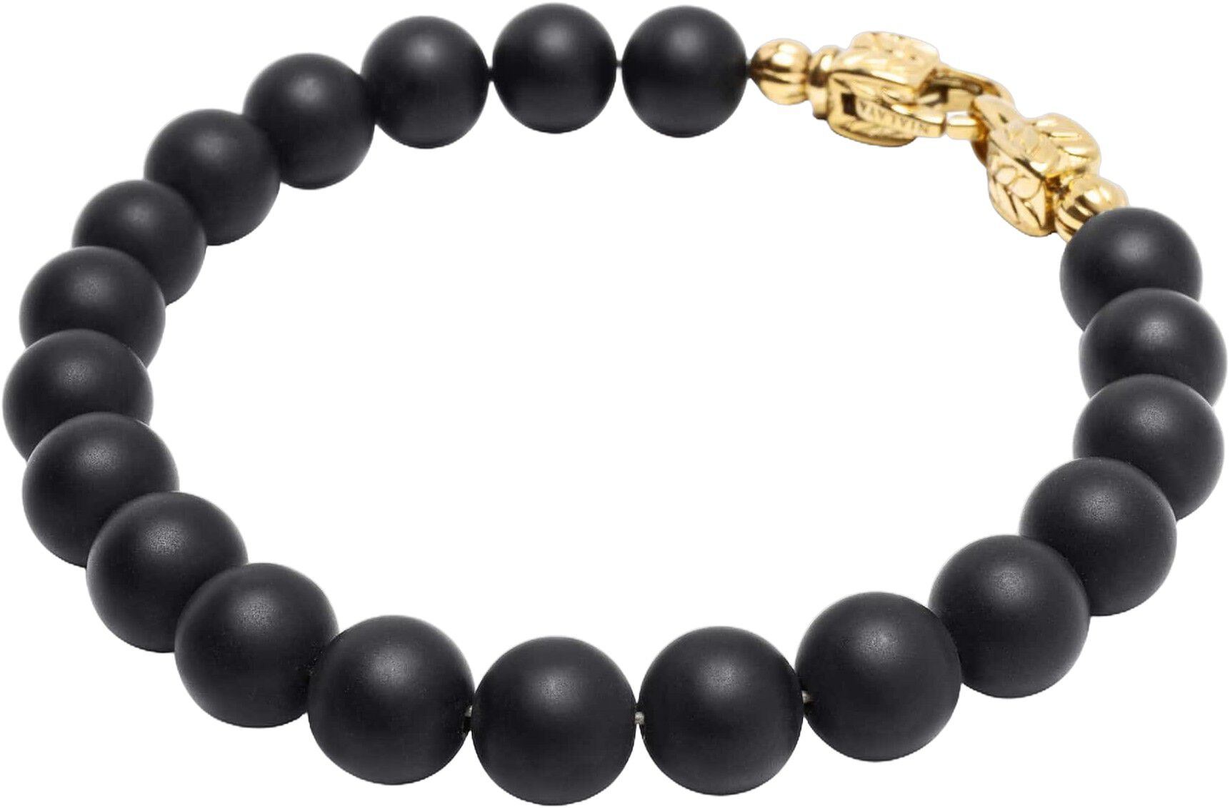 Black Onyx Healing Bracelet with Gold Lock