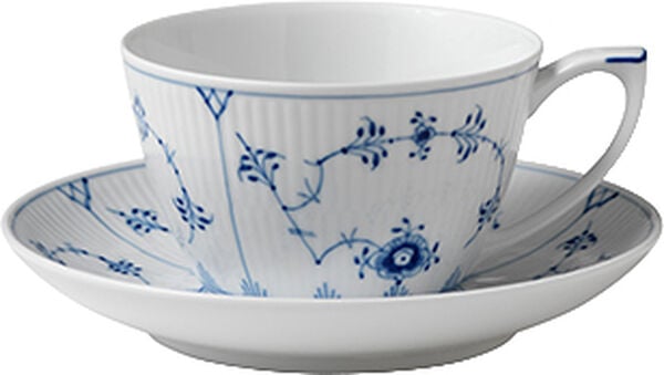 Musselmalet Riflet 28 cl. kop med underkop