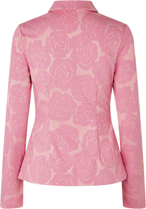 Long Sleeve Tailored Shirt, 2297 Floral Relief Lurex Jersey