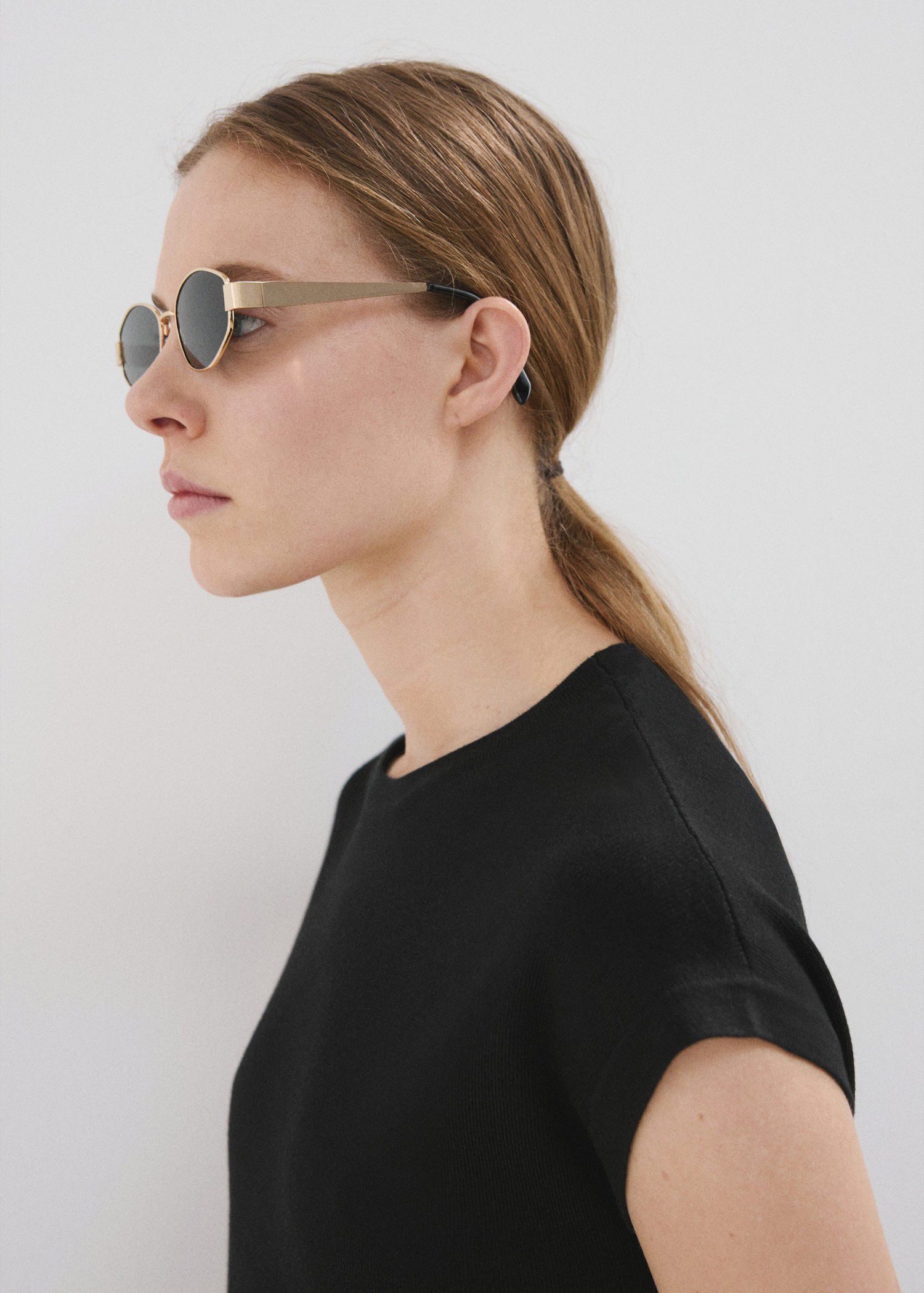 Short-sleeved knitted cotton sweate