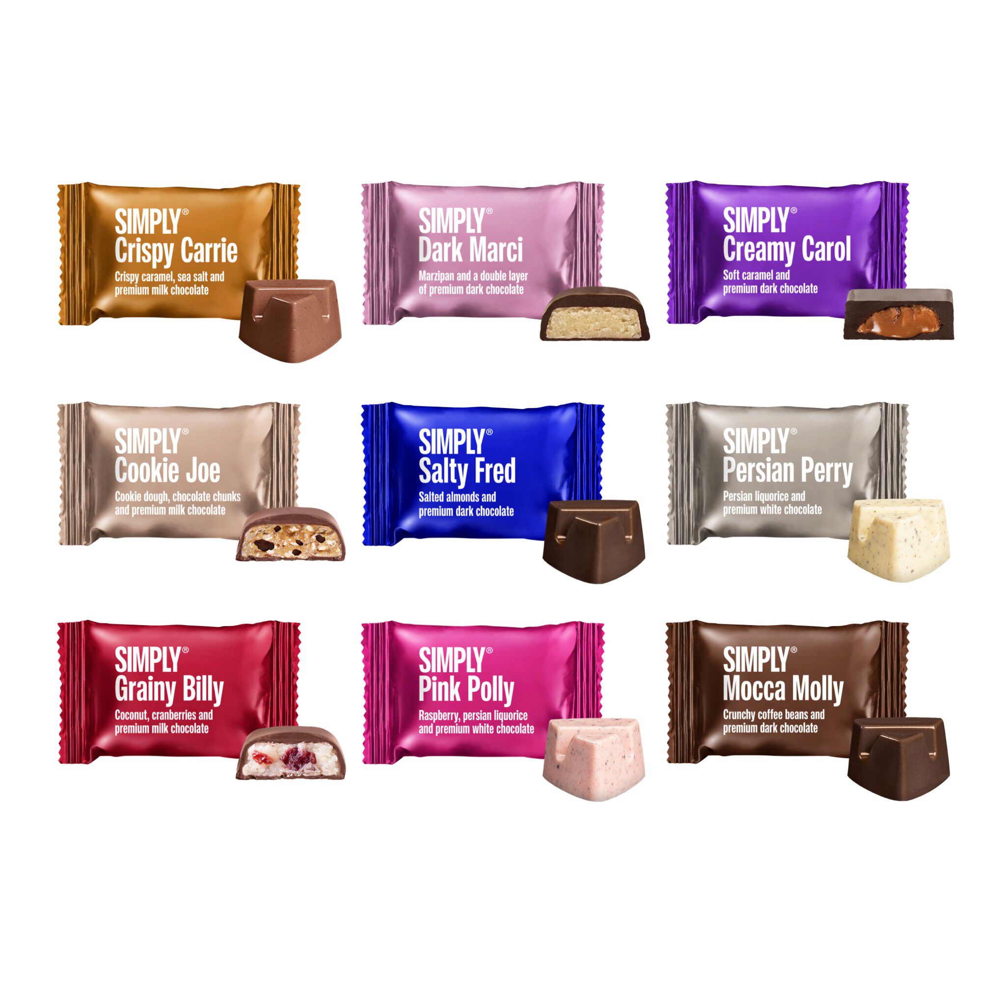 Simply&reg; MIXED CHOCOLATES chokolade&aelig;ske (90g)