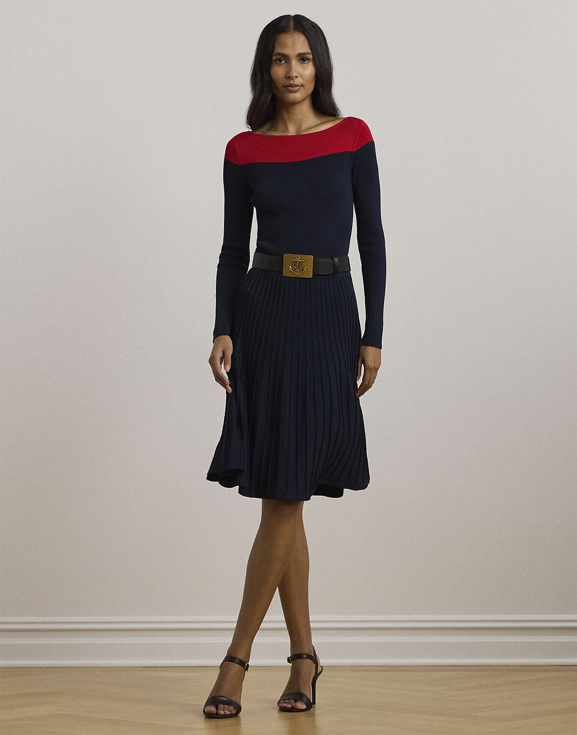 MATTE RAYON/NYLON-LS DRESS