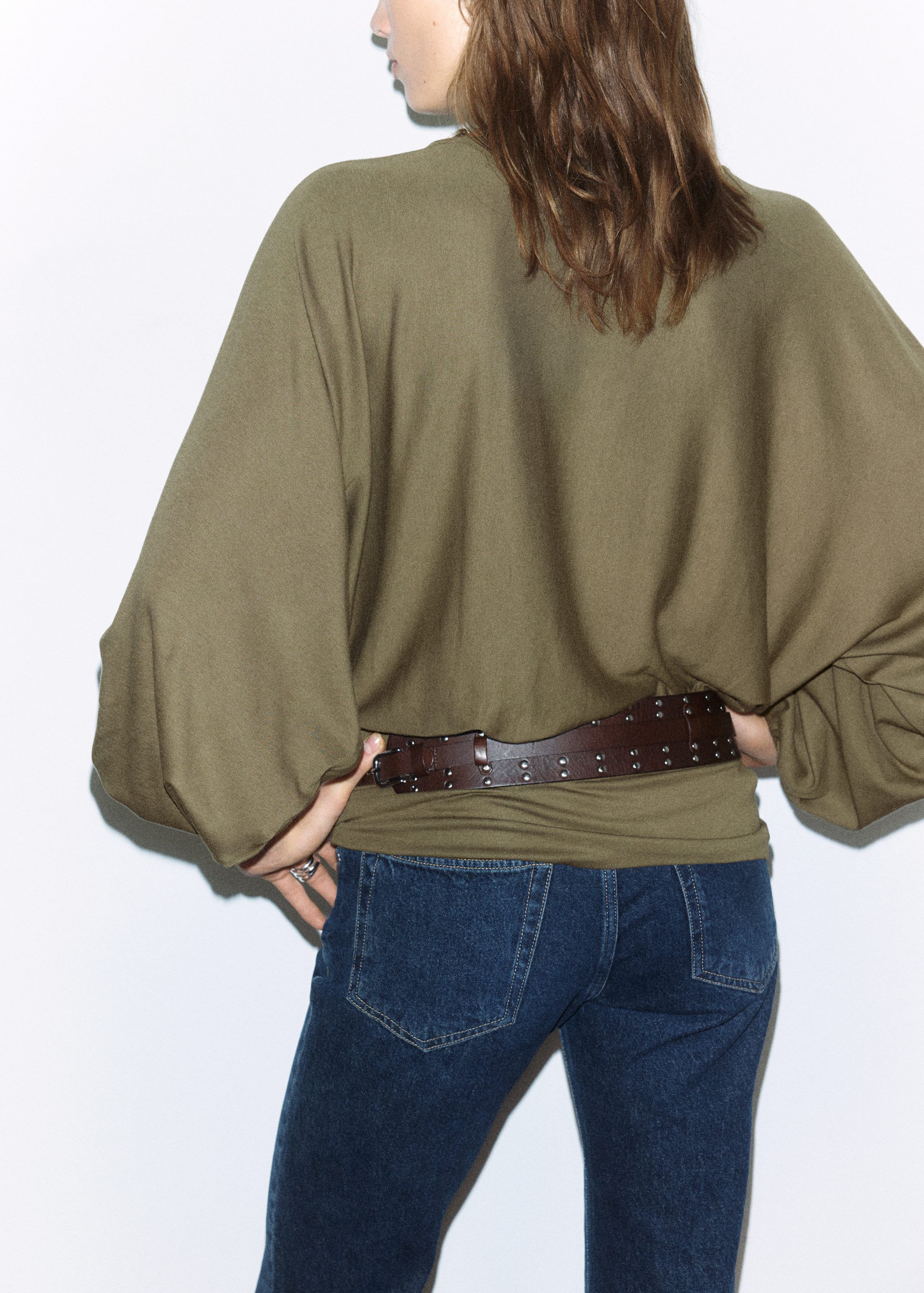 Gathered blouse with wide elasticat