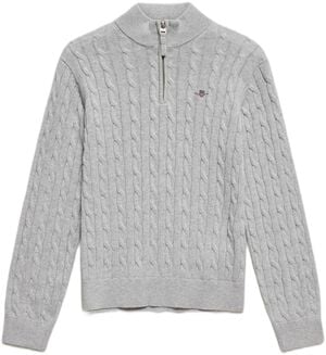 Shield Cotton Cable Half Zip Sweater