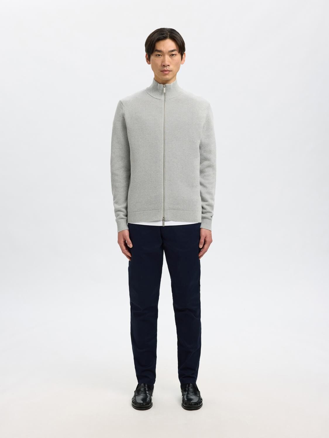 SLMDANE LS KNIT STRUCTURE FULL ZIP