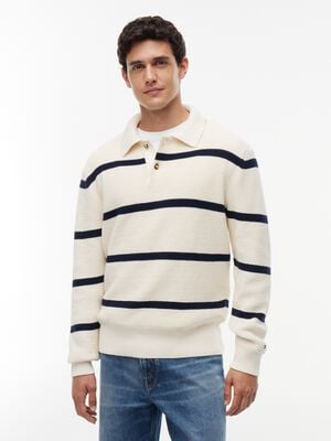 Waffle Knit Relaxed Rugby Jumper
