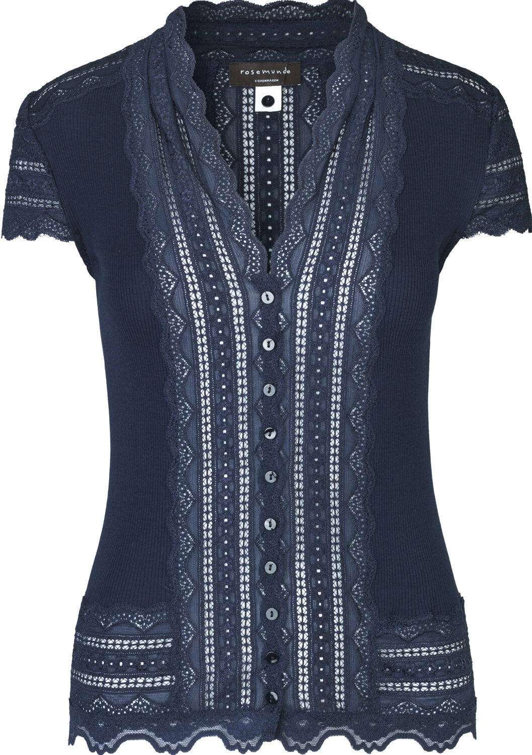 Silk cardigan w/ lace