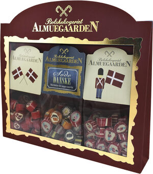 Gaveæske med danske motiv-bolcher