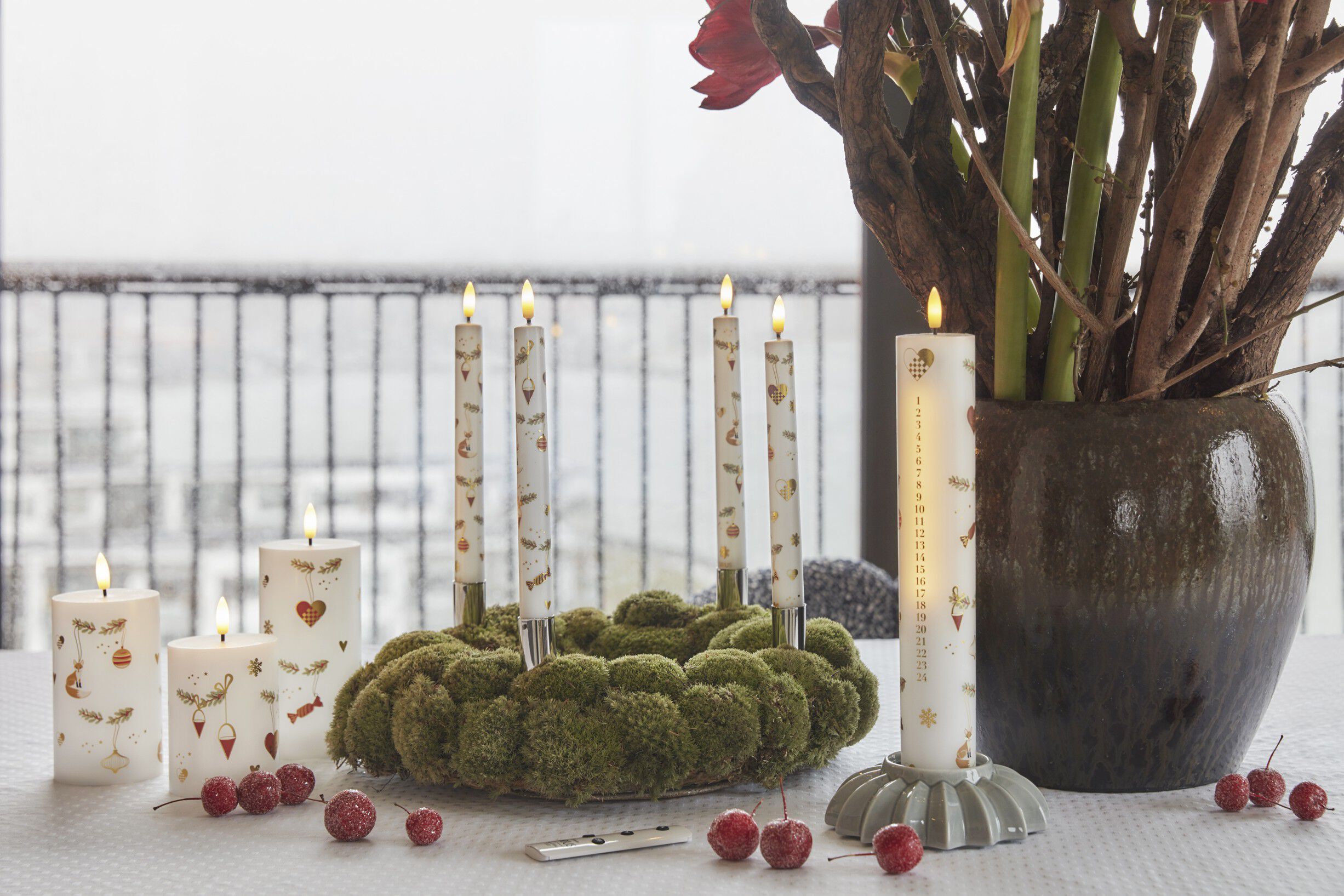 Mie Bloklys - &Oslash;5 x 22 cm, Hvid