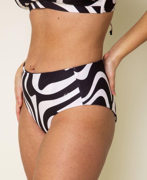 Ubud HøJtaljet Bikini Underdel - Zebra Print Nero