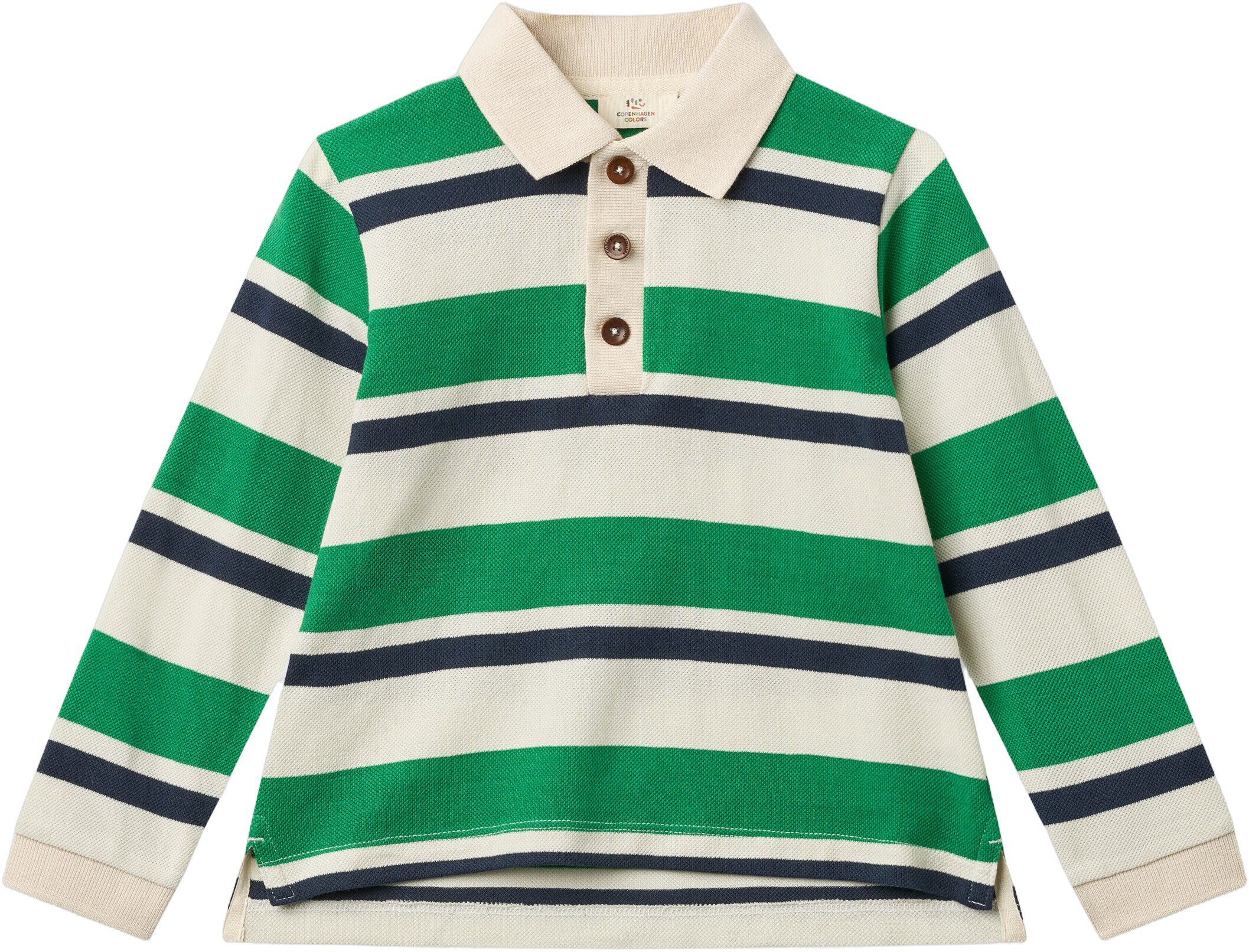 STRIPED PIQUE POLO W. LS