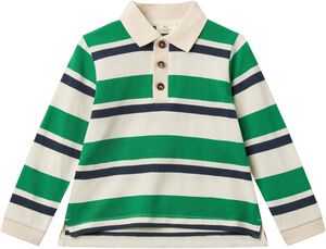 STRIPED PIQUE POLO W. LS