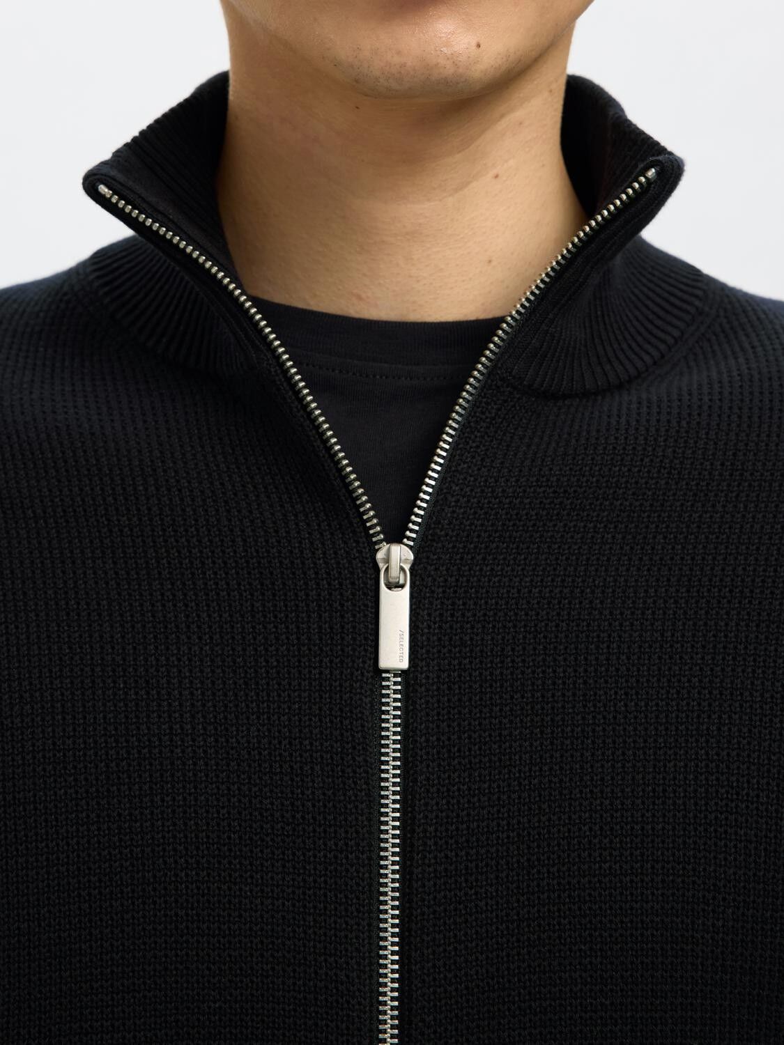 SLMDANE LS KNIT STRUCTURE FULL ZIP