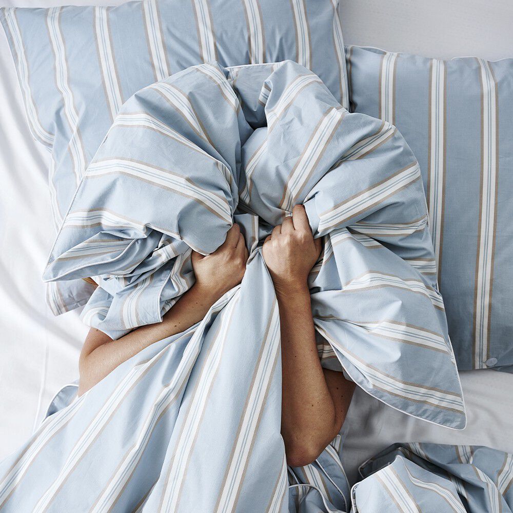 &Oslash;kologisk senges&aelig;t Cocoon stripe - GOTS