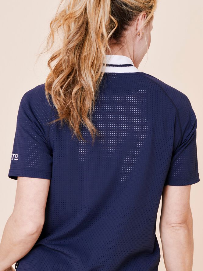 Power Play v-neck mesh tee - Ocean