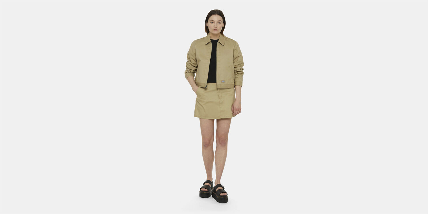 LINED EISENHOWER CROP W REC KHAKI