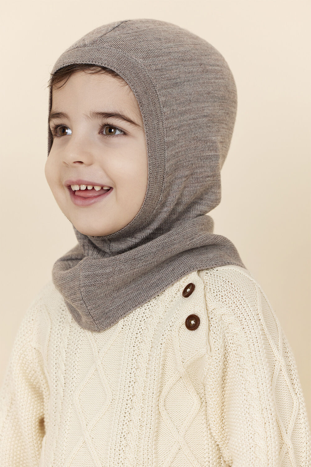 LT. KNITTED MERINO BALACLAVA WITH F