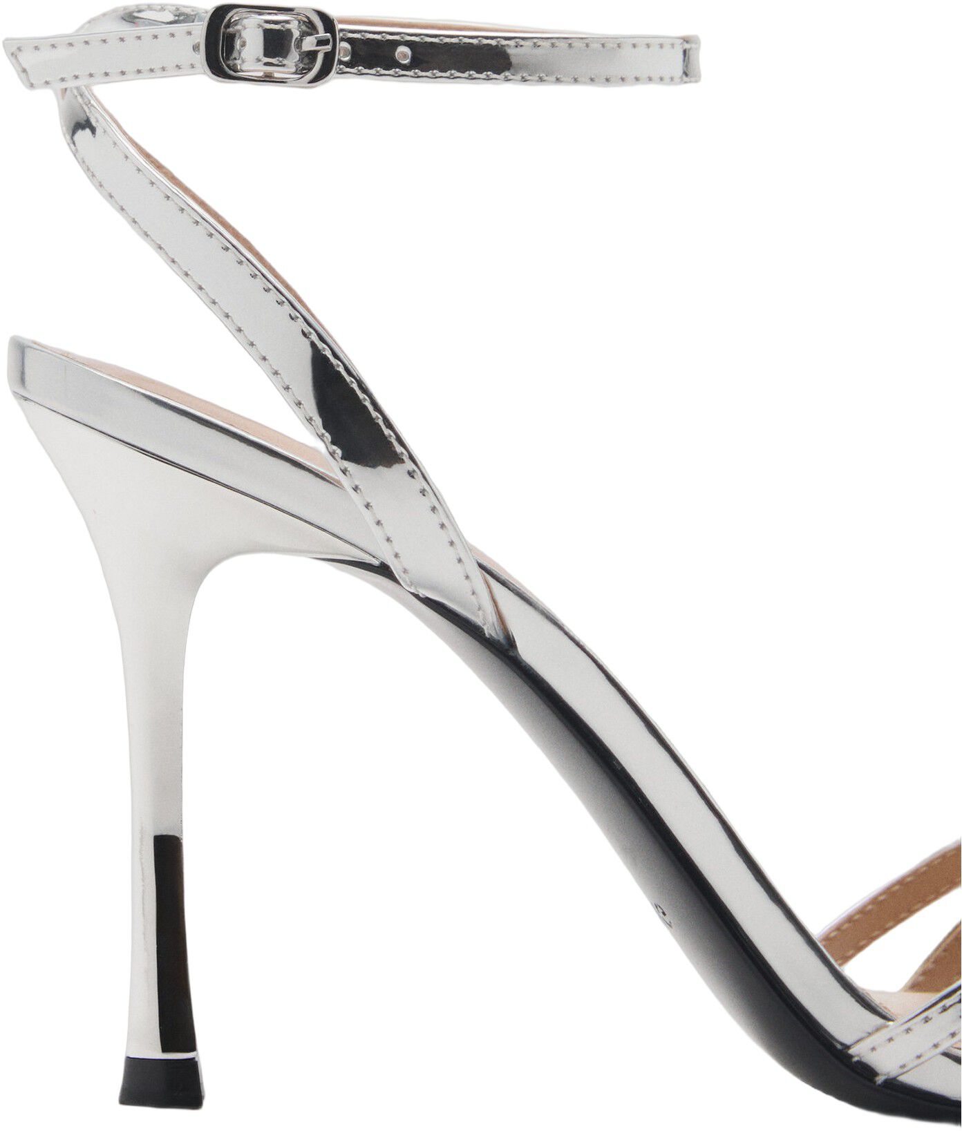 Combined strap heeled sandal