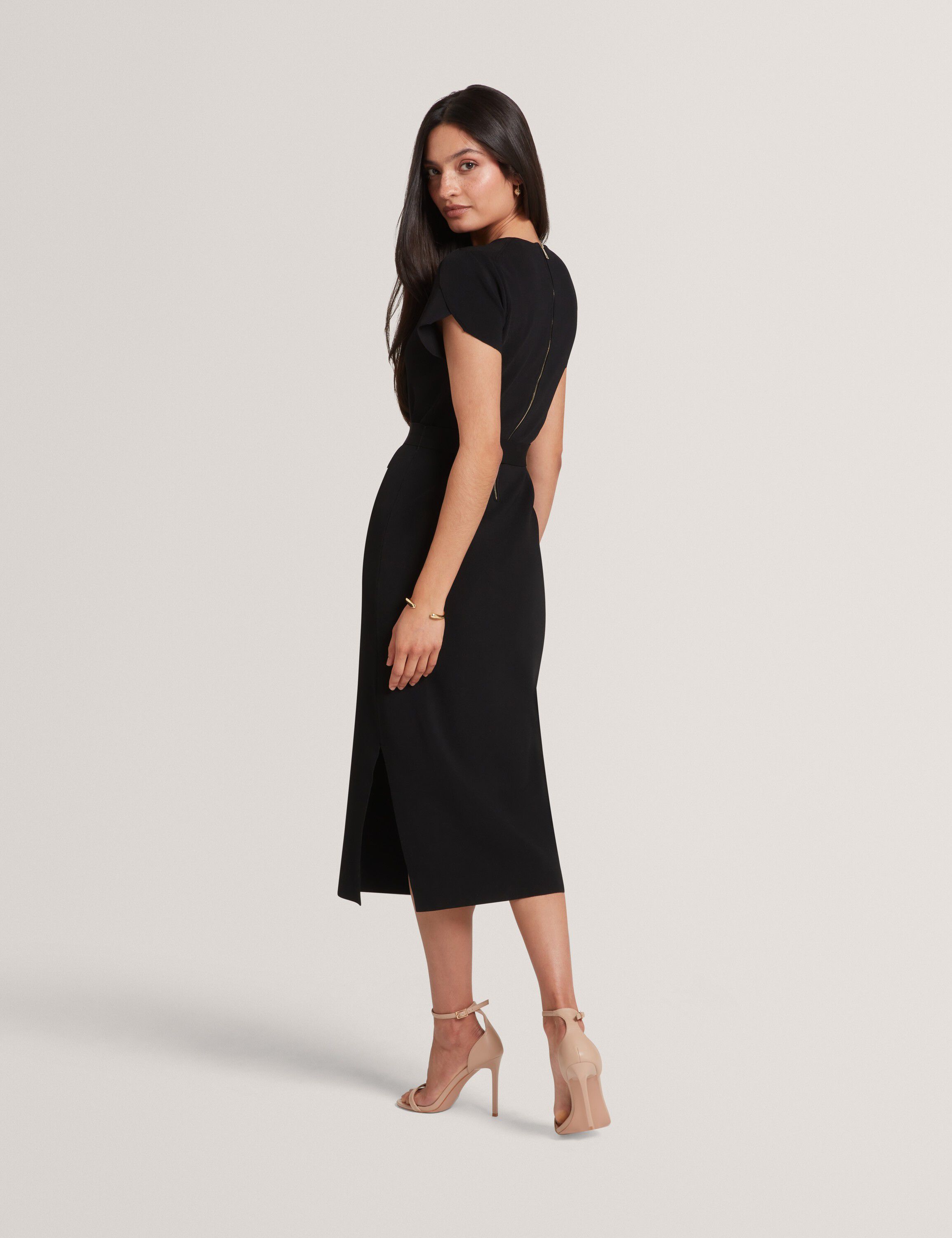JULIANY Tulip Sleeve Knitted Midi D