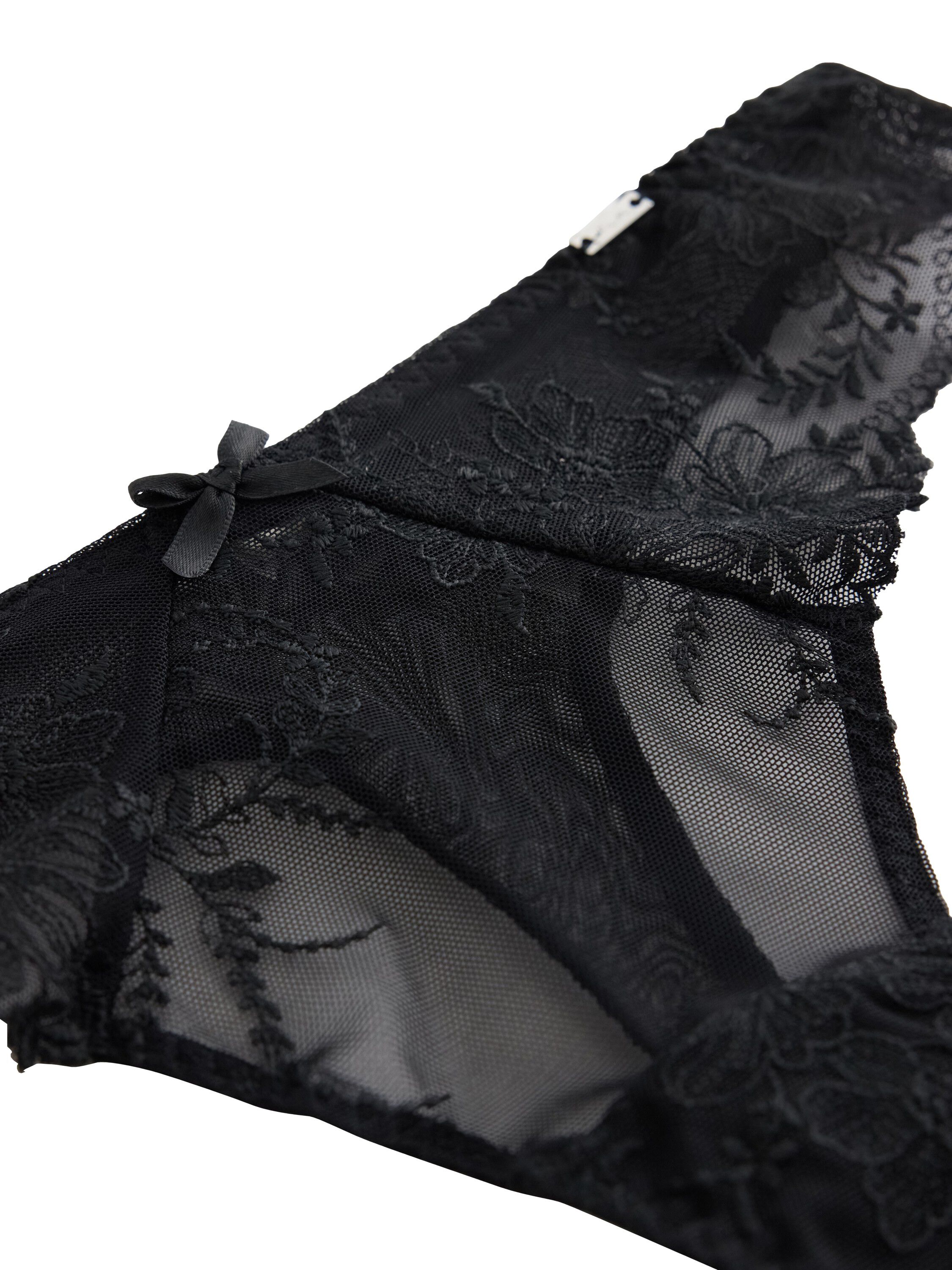 Thong with a low waist, embroidered